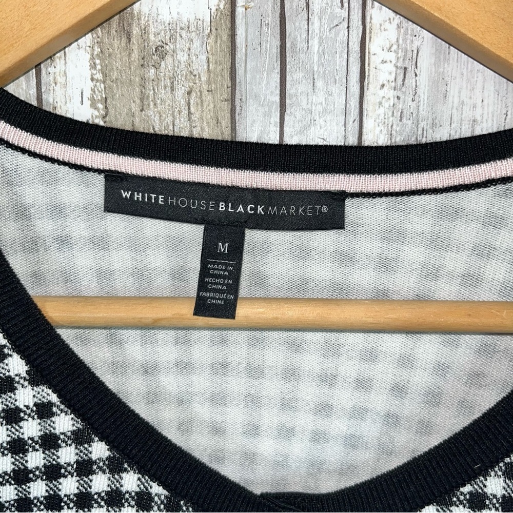 White House Black Market Gingham Snap Button Cardigan Women’s Medium - Picture 5 of 5